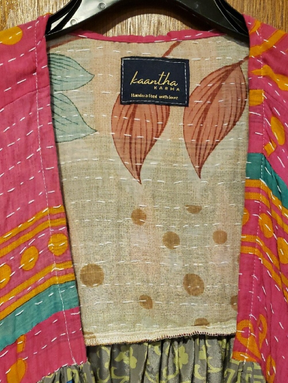 Cotton & Silk Boho Mixed-Print Robe/Duster With Balloon Sleeves. STUNNER! - Picture 3 of 9